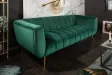 Canapé Rétro Noblesse 3 places 225cm en Velours Vert Émeraude avec Pieds Dorés