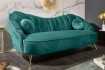 Canapé en velours style rétro coloris Turquoise ancien 220cm