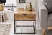 Table de chevet en bois massif style industriel 45cm