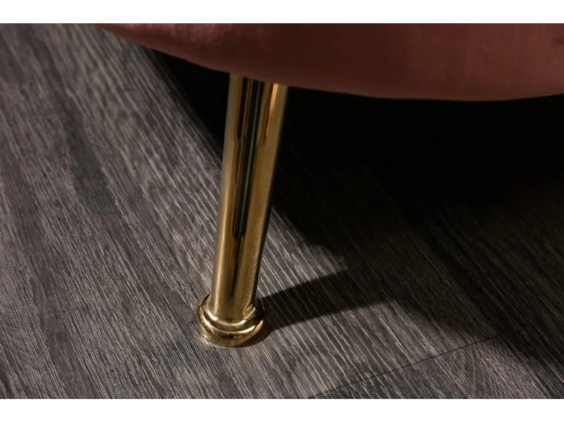 Canapé en velours style rétro coloris rose ancien 220cm