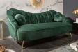 Canapé en velours style rétro coloris vert bouteille 220cm