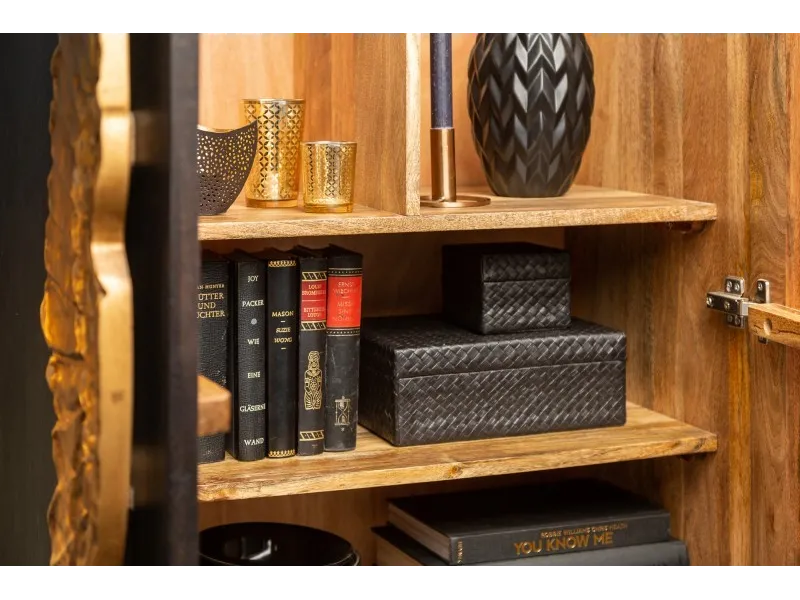 Armoire haute design ailes d'ange coloris noir 140cm