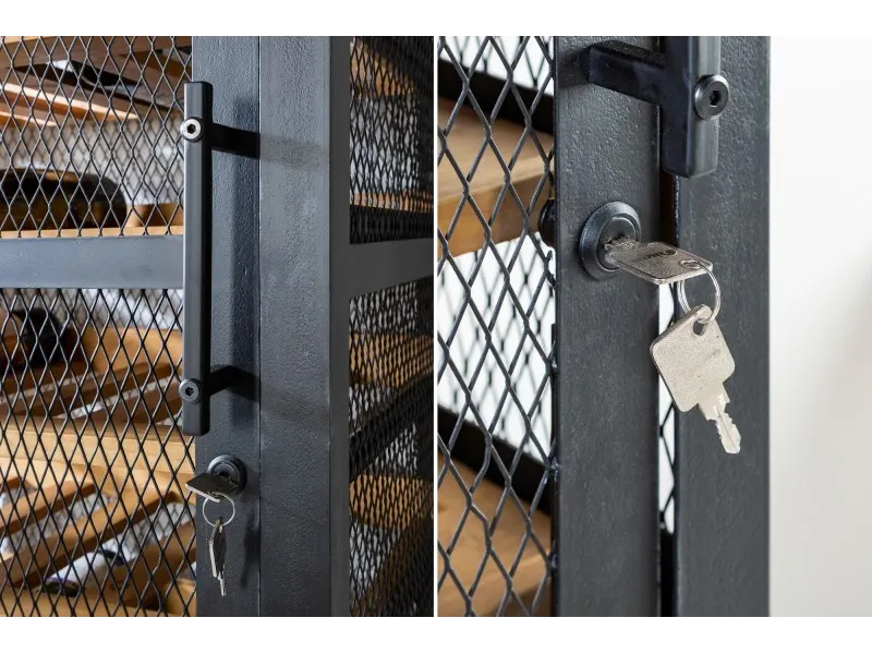 Etagère à vin en bois massif design industriel coloris naturel 184cm