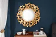 Miroir rond design papillon coloris doré 78cm