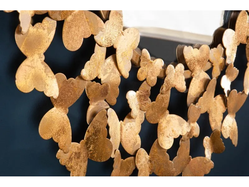 Miroir rond design papillon coloris doré 78cm