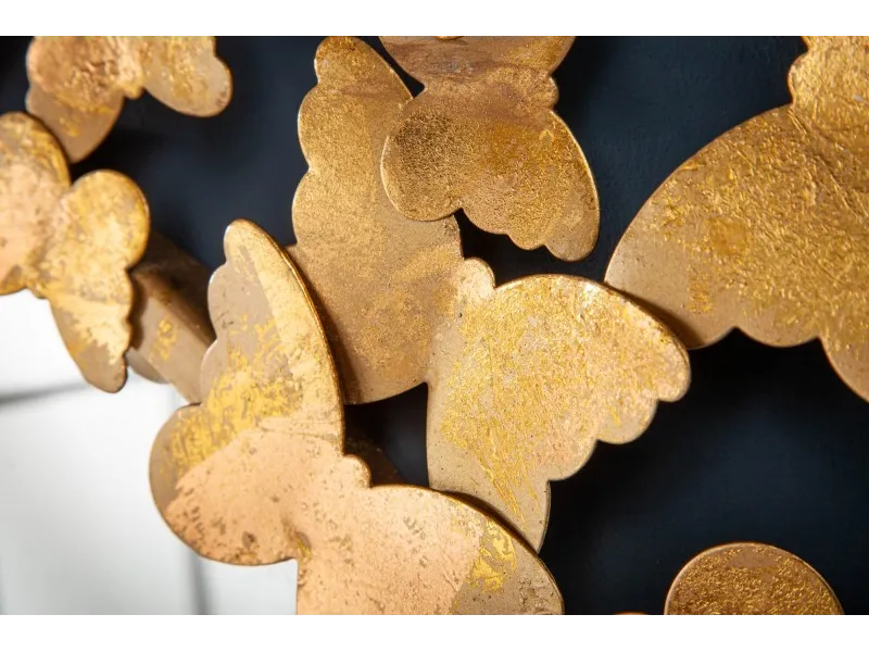 Miroir rond design papillon coloris doré 78cm