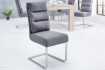 Lot de 2 Chaises gris vintage design rétro acier inoxydable