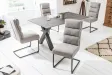 Lot de 2 Chaises confortable tissu texture Cantilever coloris gris clair