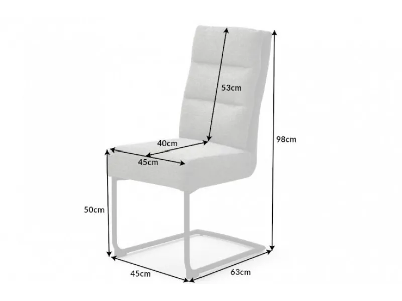 Chaise confortable tissu texture Cantilever coloris gris foncé