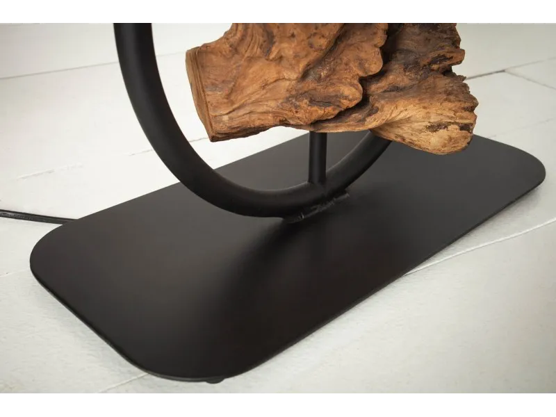 LAMPE DE TABLE BOIS MASSIF 58cm COLORIS NOIR