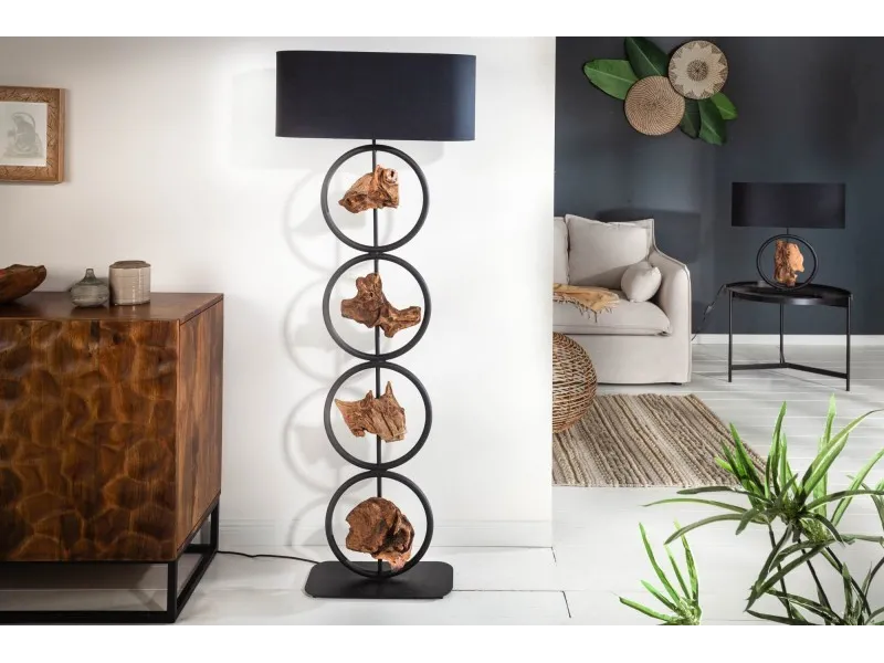 LUNINAIRE DEBOUT EN BOIS MASSIF 147cm COLORIS NOIR