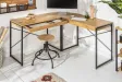 BUREAU D’ANGLE DESIGN INDUSTRIEL EN BOIS MASSIF FORME L