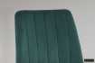 Chaise design en velours coloris vert, pieds noirs