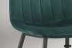 Chaise design en velours coloris vert, pieds noirs