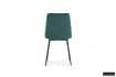 Chaise design en velours coloris vert, pieds noirs