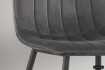 Chaise design en velours, coloris gris foncé, pieds noirs