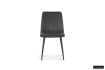 Chaise design en velours, coloris gris foncé, pieds noirs