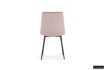 Chaise design en velours coloris rose, pieds noirs