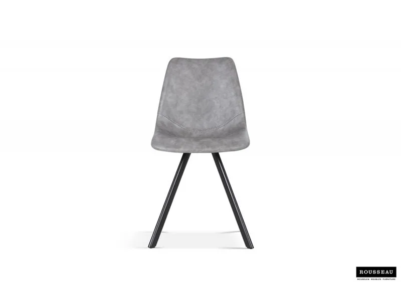 Chaise design Emma en simili cuir coloris gris