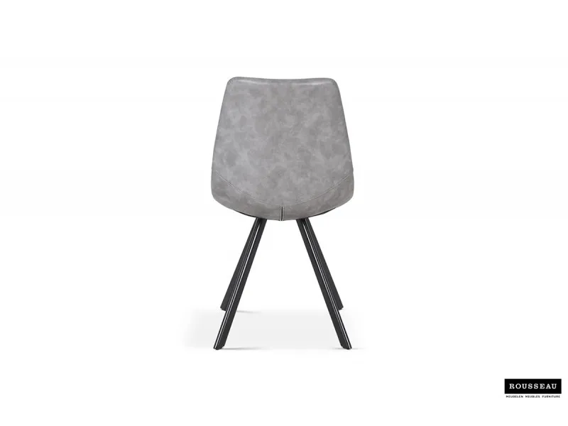 Chaise design Emma en simili cuir coloris gris