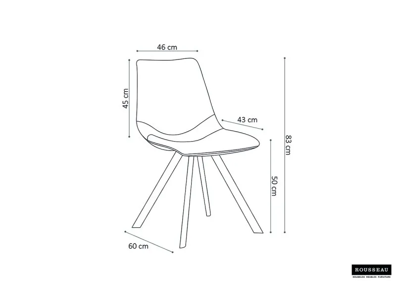 Chaise design Emma en simili cuir coloris gris