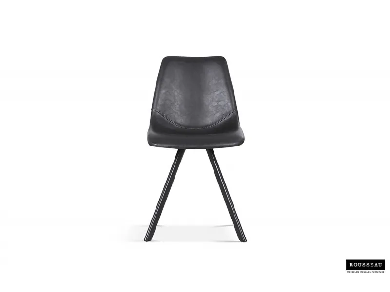 Chaise design Emma en simili cuir coloris noir