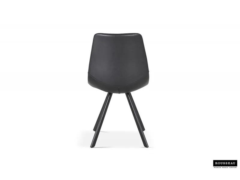 Chaise design Emma en simili cuir coloris noir
