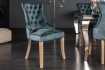 Chaise Confortable Style Castle en Velours Pétrole