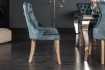 Chaise Confortable Style Castle en Velours Pétrole