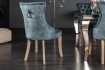 Chaise Confortable Style Castle en Velours Pétrole