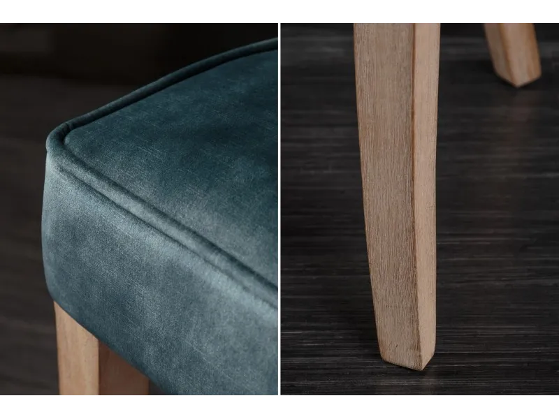 Chaise Confortable Style Castle en Velours Pétrole