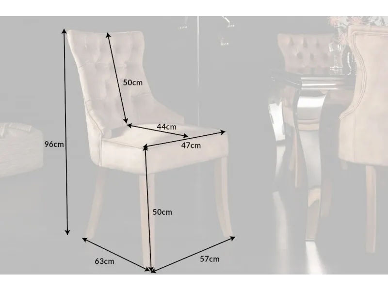 Chaise Confortable Style Castle en Velours café