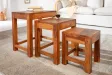 Set Tables Basses Gigognes Carrées En Bois Massif Style Colonial