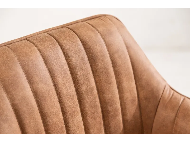 Lot de 2 tabourets de bar en microfibre coloris marron