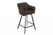 Tabouret de bar 100cm coloris gris antique avec accoudoirs