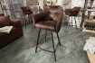 Tabouret de bar 100cm coloris marron antique avec accoudoirs