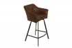 Tabouret de bar 100cm coloris marron antique avec accoudoirs
