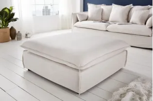 Tabouret moderne en lin coloris naturel