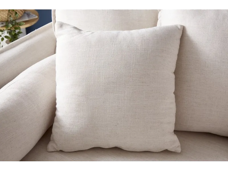 Grand canapé 3 places 215cm housse amovible en lin naturel