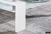 Table basse design coloris blanc laqué avec plateau en verre