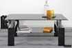 Table basse design coloris noir avec plateau en verre