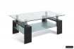 Table basse design coloris noir avec plateau en verre
