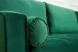 Canapé d'angle en velours coloris vert 260cm (Montable à gauche + à droite)