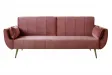 Canapé-lit 215 cm en velours coloris vieux rose doré