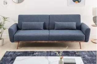 Canapé-lit contemporain en tissu coloris bleu 2