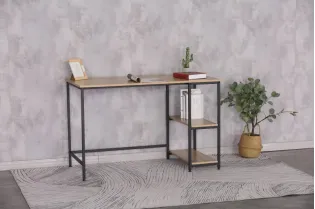 Bureau 120 cm 'Rustico' avec 2 étagères