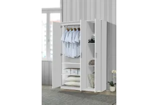 ARMOIRE blanche 3 PORTES avec penderie 2