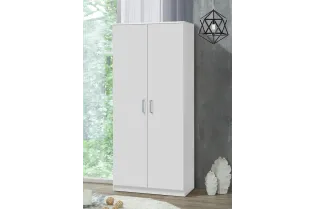 ARMOIRE blanche 2 PORTES avec penderie