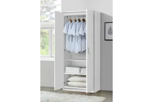 ARMOIRE blanche 2 PORTES avec penderie 2