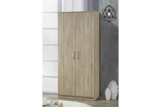 ARMOIRE 2 PORTES avec penderie coloris chêne naturel